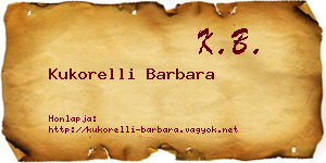 Kukorelli Barbara névjegykártya
